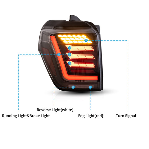 VLAND LED Taillights For 2010-2024 Toyota 4Runner with Dynamic Welcome Lighting