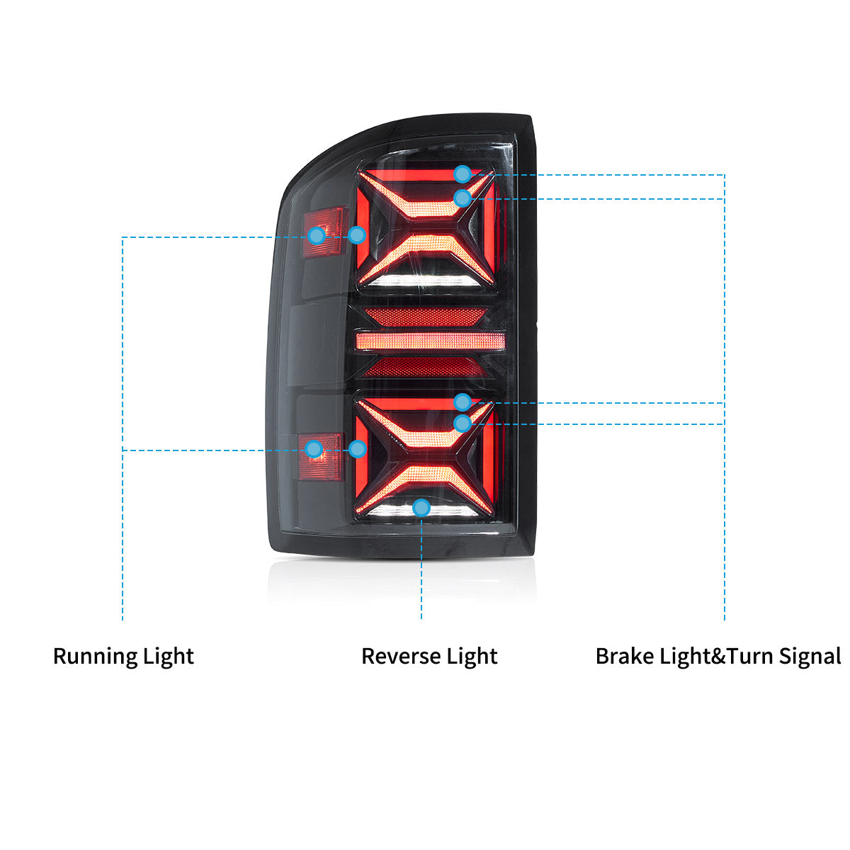 VLAND LED Tail lights For 2007-2013 Chevrolet Silverado 1500 2500HD 3500HD