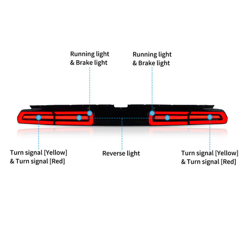 VLAND LED Tail Lights for Dodge Challenger 2008-2014