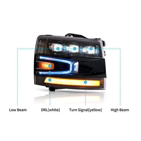 VLAND LED Headlights For Chevrolet Silverado 1500 2500HD 3500HD 2007-2013