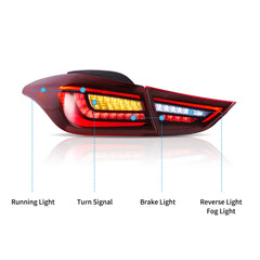 VLAND LED Tail Lights for Hyundai Elantra 2011-2015