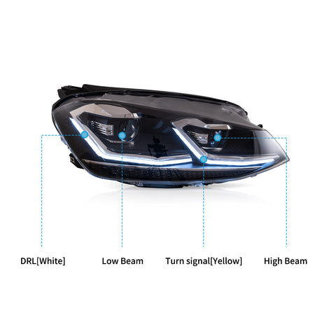 VLAND Headlights for Volkswagen Golf MK7 2015-2017