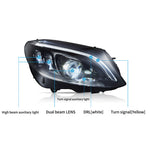VLAND LED Projector Headlights For 2015-2021 Mercedes Benz C-Class W205 With Blue DRL