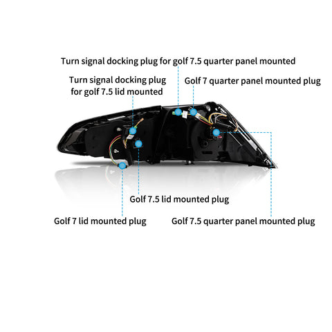 VLAND LED Tail Lights for Volkswagen Golf 7 MK7 2014-2020
