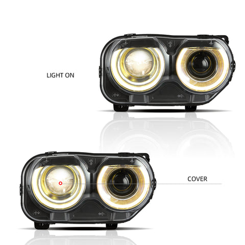 VLAND RGB DRL LED Headlights For Dodge Challenger 2015-2024