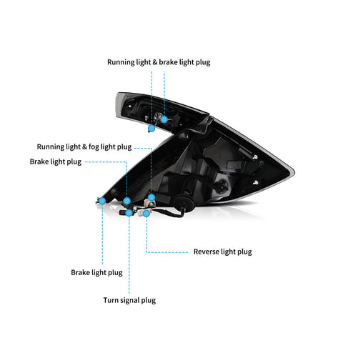 VLAND LED Taillights For 2016-2021 Honda Civic with start-up animation