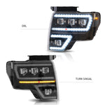 VLAND LED Matrix Projector Headlights For Ford F150 2009-2014