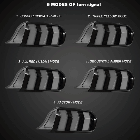 VLAND LED Taillights For 2015-2023 Ford Mustang S550 with 5 Modes turn signal