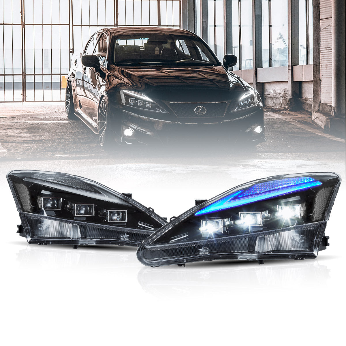 Vland Full LED Headlights For 2006-2013 Lexus IS250, IS350, ISF