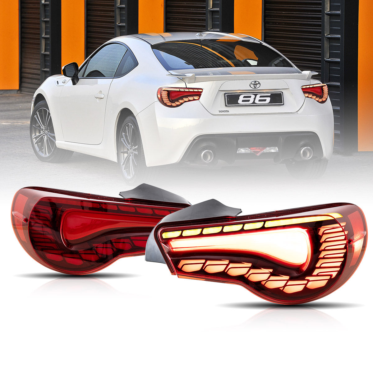 VLAND LED Tail Lights For 2012-2020 Toyota 86 GT86 & Subaru BRZ & Scion FRS [Dragon Style]