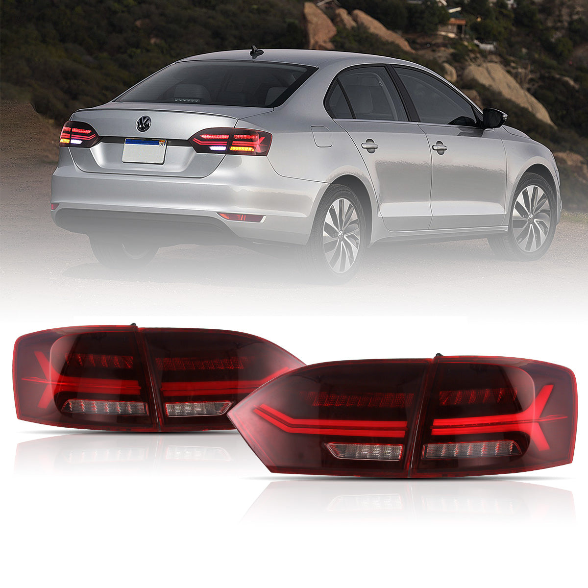 VLAND LED Taillights for Volkswagen Jetta Sagitar 2012-2014