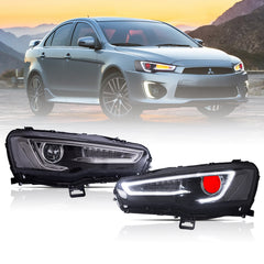 VLAND LED Headlights Audi Style For 2008-2017 Mitsubishi Lancer & EVO X