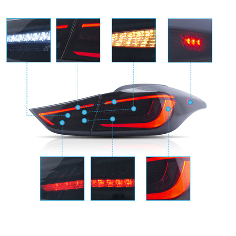 VLAND LED Tail Lights for Hyundai Elantra 2011-2015