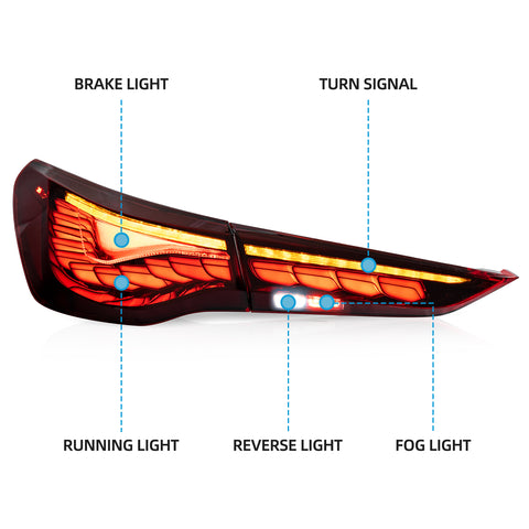 VLAND OLED Taillights For 2021-2024 Bmw 4 Series M4 I4 G22/G23/G26/G82/G83