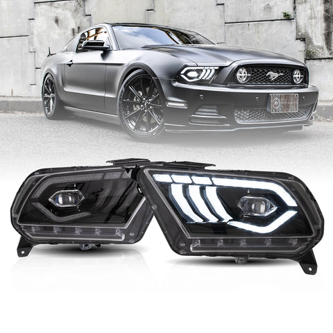 VLAND LED Headlights for Ford Mustang 2010-2014 with Sequential Turn Signals