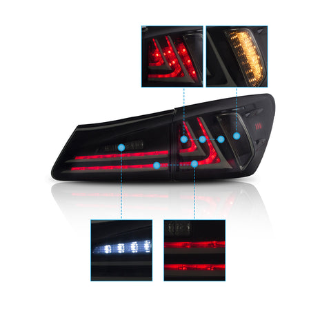 VLAND LED Tail Lights for 2006-2013 Lexus IS250 IS350 ISF IS200d IS220d(XE20)