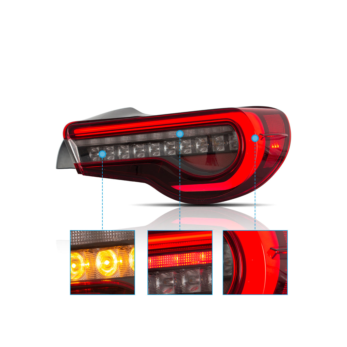 VLAND LED Tail Lights for Toyota 86 2012-2020 & Subaru BRZ 2012-2020 & Scion FR-S 2012-2020
