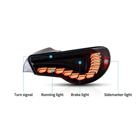 VLAND LED Tail Lights For 2012-2020 Toyota 86 GT86 & Subaru BRZ & Scion FRS [Dragon Style]