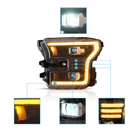 VLAND LED Headlights For Ford F150  2015-2017