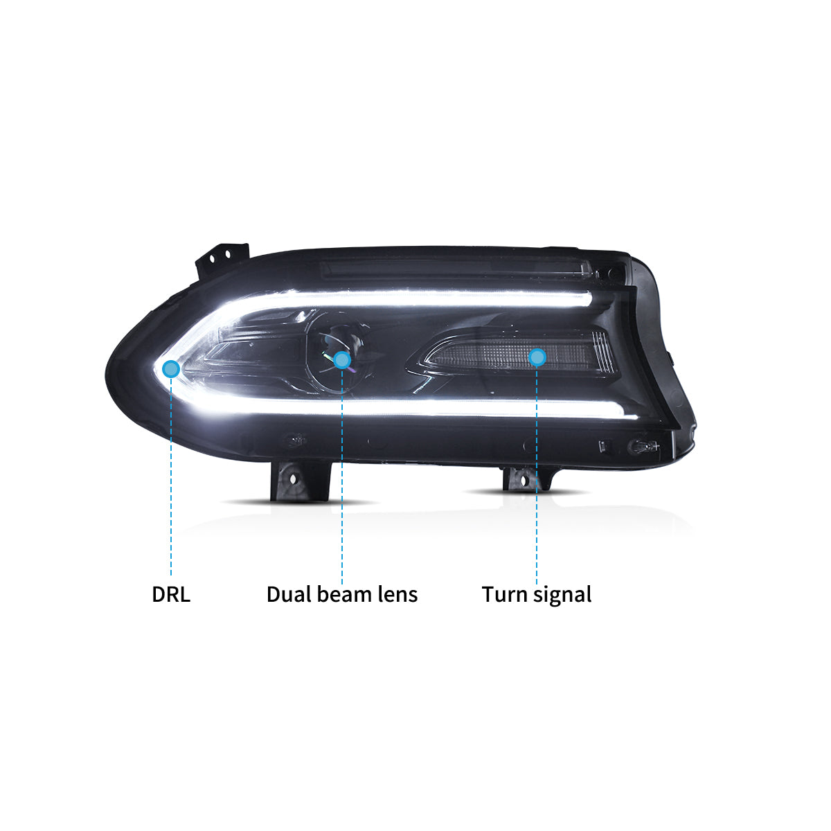 VLAND LED Headlights For 2015-2023 Dodge Charger