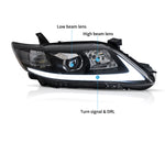 VLAND LED Headlights For 2010 2011  Toyota Camry Black