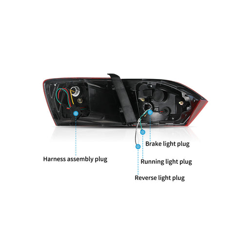 VLAND LED Taillights for Volkswagen Jetta Sagitar 2012-2014