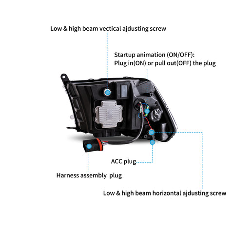 VLAND LED Headlights For 2009-2018 RAM 1500 2500 3500