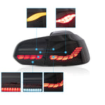 VLAND LED Tail Lights for Volkswagen Golf 6 MK6 2008-2013  (GTS Style)