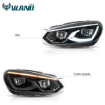 VLAND LED Headlights For 2008-2013 Volkswagen Golf 6 MK6 with start-up animation