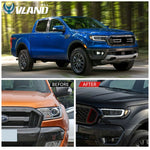 VLAND LED Reflection Bowl Headlights For Ford Ranger 2019-2024 [North American Edition]