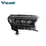 VLAND LED Projector Headlights for Ford Ranger 2015-2020 1 Pair Head Light Assembly Plug & Play