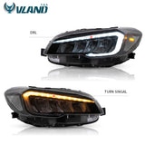 VLAND LED Headlights for 2015-2017 Subaru WRX Clear/Amber Reflector Head Light Assembly