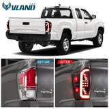VLAND LED Taillights for Toyota Tacoma 2016-2023 Smoked With Dynamic Welcome Lighting