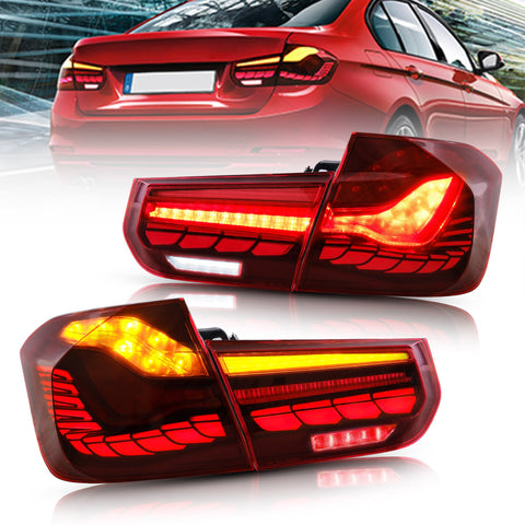 OLED Tail Lights For BMW 3-Series F30 F35 F80 Sedan 2013-2018 with Amber Sequential Turn Signals