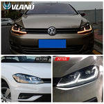 VLAND LED Projector Headlights for Volkswagen VW Golf MK7 GTD 2013-2017 W/ Sequential Indicator Turn Signals