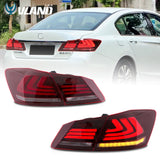 VLAND LED Tail Lights for 2013-2015 Honda Accord Sequential Turn Signal Rear Lights