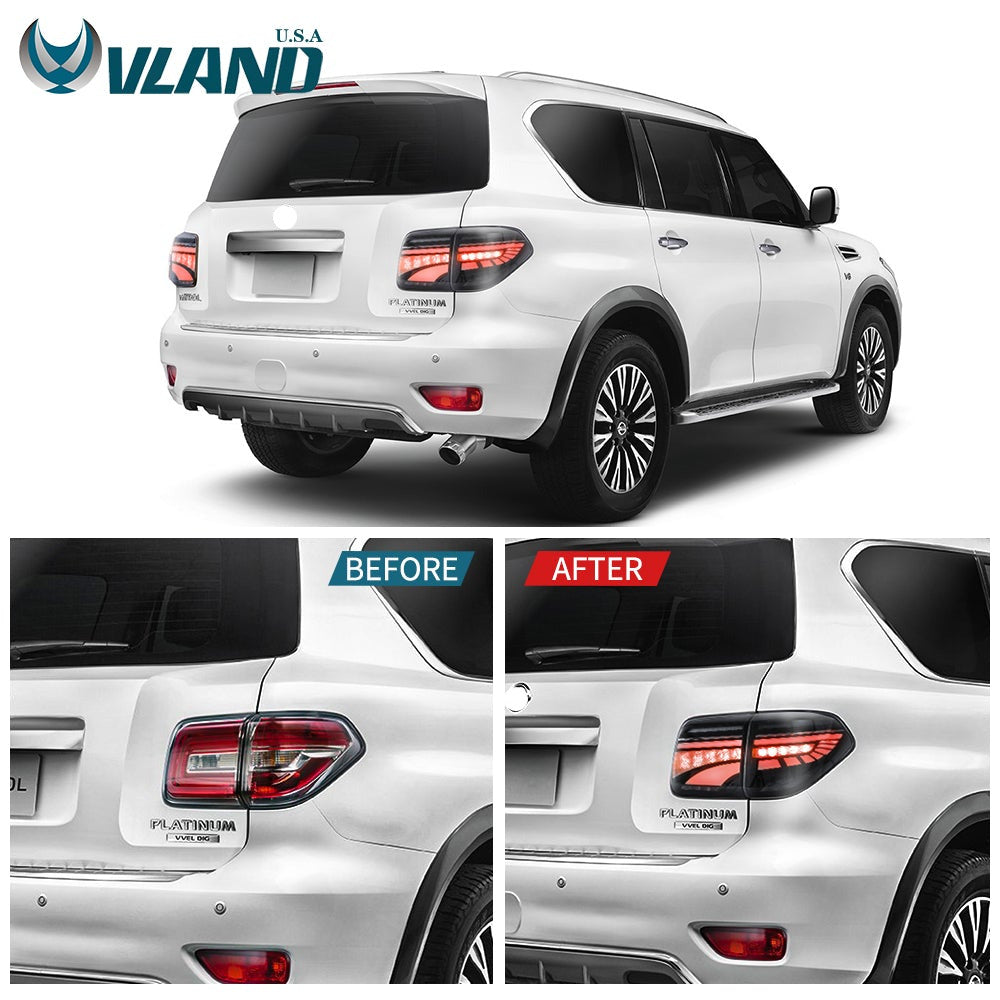  LED Tail Lights for 2012-2019 Nissan Patrol Y62 2017-2020 Armada Smoke Lens 