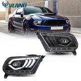 LED Headlights for Ford Mustang 2010-2014 with Sequential Turn Signals Head Light 1 Pair