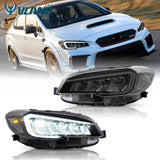 LED Headlights for 2015-2017 Subaru WRX Clear/Amber Reflector Head Light Assembly