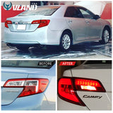 VLAND Black Smoked LED Tail Lights For Toyota Camry Sedan 2012-2014 Rear Lights Assembly