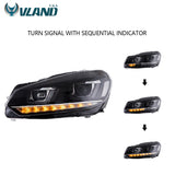 VLAND LED Headlights For VOLKSWAGEN Golf 6 MK6 2010-2014 with/without demon eyes
