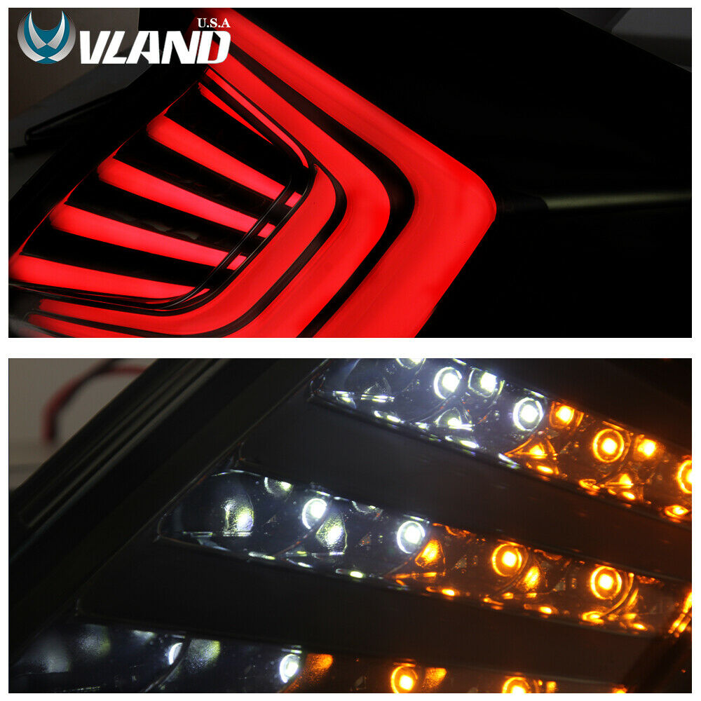 VLAND LED Smoked Tail Lights For Honda Civic 10th Gen 2016-2018 4PCS