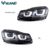 VLAND LED Headlights For VOLKSWAGEN Golf 6 MK6 2010-2014 with/without demon eyes