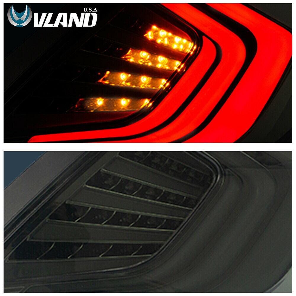 VLAND LED Smoked Tail Lights For Honda Civic 10th Gen 2016-2018 4PCS