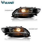 VLAND LED DRL Headlights for Toyota Corolla 2011-2013 Projector Head Light