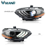 VLAND LED Headlights for Ford Mustang 2018-2021 LED Dual Beam Lens LED Front Lights RGB DRL